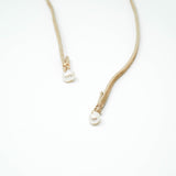 Cream Suede Pearl Wrap Necklace